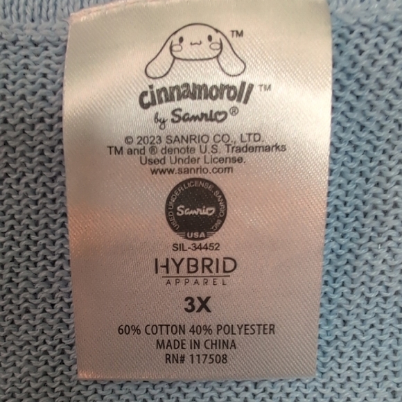 Cinnamoroll Blue and Pink Crew Neck Sweater with Cartoon Charm. Nwt. - Picture 7 of 7